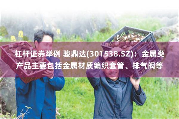 杠杆证券举例 骏鼎达(301538.SZ)：金属类产品主要包括金属材质编织套管、排气阀等