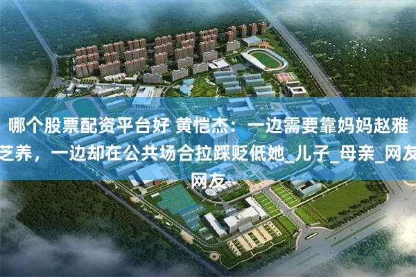 哪个股票配资平台好 黄恺杰：一边需要靠妈妈赵雅芝养，一边却在公共场合拉踩贬低她_儿子_母亲_网友