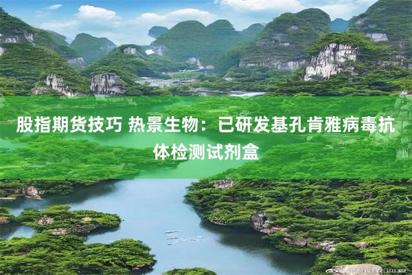 股指期货技巧 热景生物：已研发基孔肯雅病毒抗体检测试剂盒